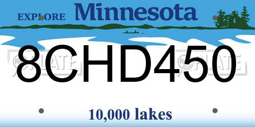 8CHD450 Minnesota License Plate