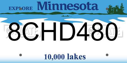 8CHD480 Minnesota License Plate