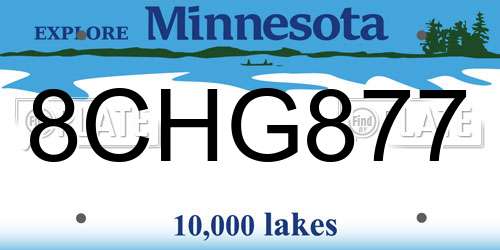 8CHG877 Minnesota License Plate
