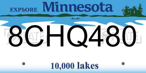8CHQ480 Minnesota License Plate