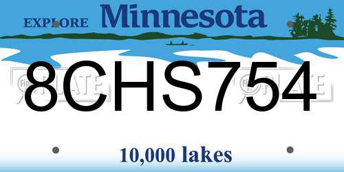8CHS754 Minnesota License Plate