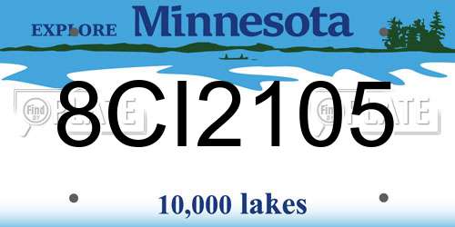 8CI2105 Minnesota License Plate