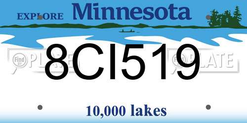 8CI519 Minnesota License Plate