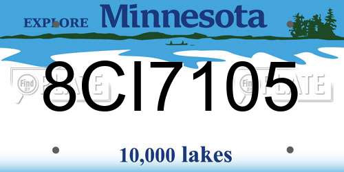 8CI7105 Minnesota License Plate