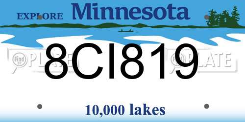 8CI819 Minnesota License Plate