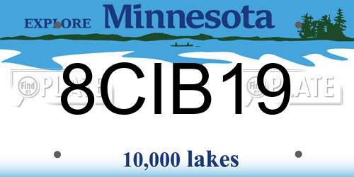 8CIB19 Minnesota License Plate