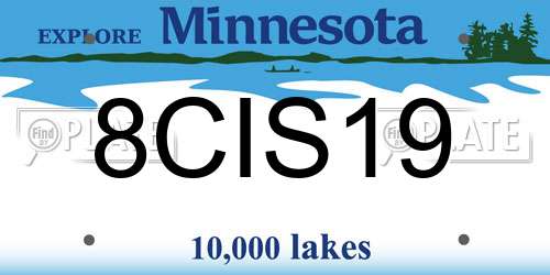 8CIS19 Minnesota License Plate