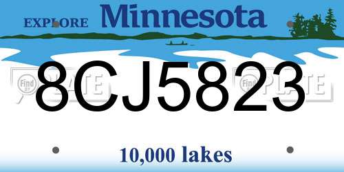 8CJ5823 Minnesota License Plate