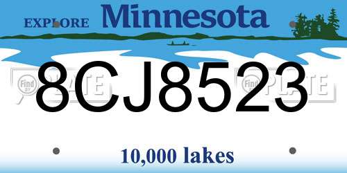 8CJ8523 Minnesota License Plate
