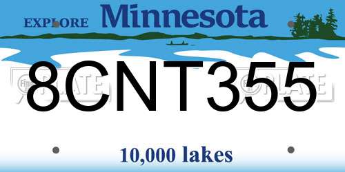8CNT355 Minnesota License Plate