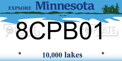 8CPB01 Minnesota License Plate