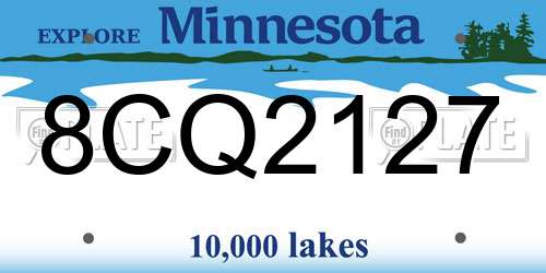 8CQ2127 Minnesota License Plate