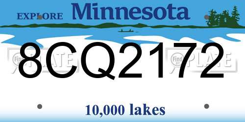 8CQ2172 Minnesota License Plate