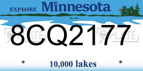 8CQ2177 Minnesota License Plate