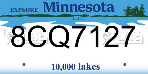 8CQ7127 Minnesota License Plate