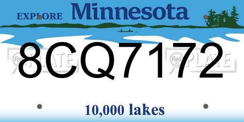 8CQ7172 Minnesota License Plate