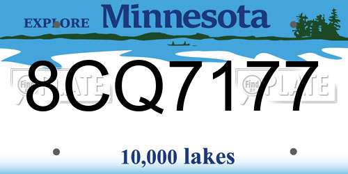 8CQ7177 Minnesota License Plate
