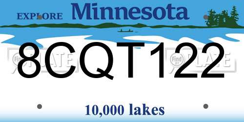 8CQT122 Minnesota License Plate