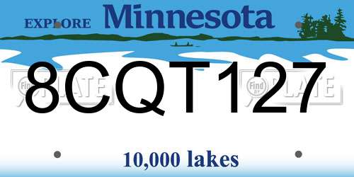 8CQT127 Minnesota License Plate