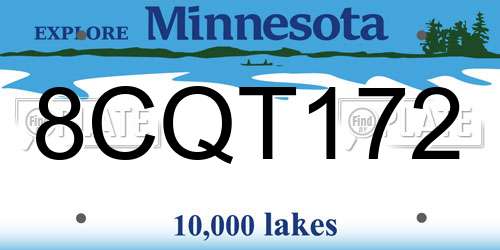 8CQT172 Minnesota License Plate