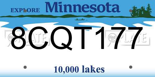 8CQT177 Minnesota License Plate