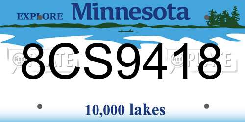 8CS9418 Minnesota License Plate