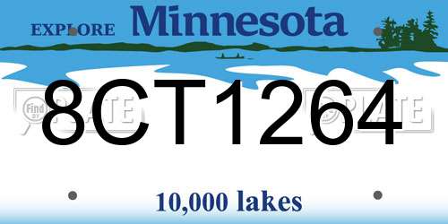 8CT1264 Minnesota License Plate