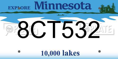 8CT532 Minnesota License Plate