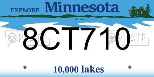 8CT710 Minnesota License Plate