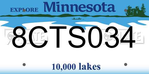 8CTS034 Minnesota License Plate