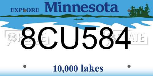 8CU584 Minnesota License Plate