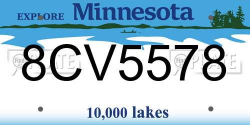 8CV5578 Minnesota License Plate