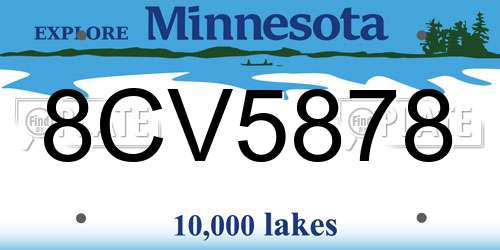 8CV5878 Minnesota License Plate