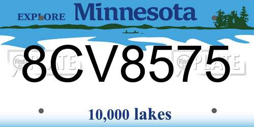 8CV8575 Minnesota License Plate