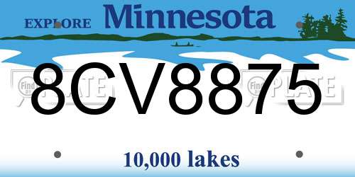 8CV8875 Minnesota License Plate