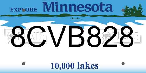 8CVB828 Minnesota License Plate