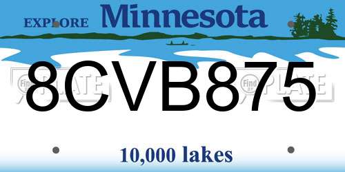 8CVB875 Minnesota License Plate