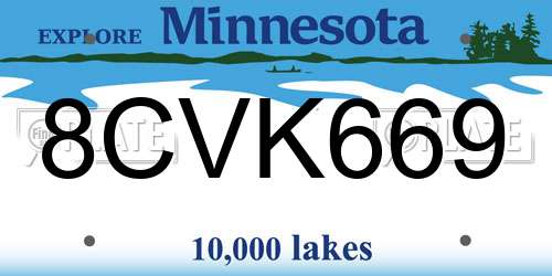 8CVK669 Minnesota License Plate