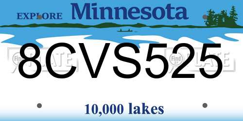8CVS525 Minnesota License Plate
