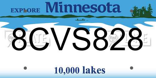 8CVS828 Minnesota License Plate