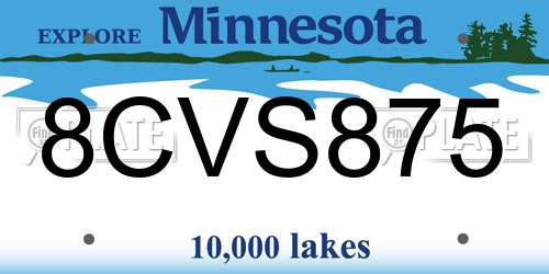8CVS875 Minnesota License Plate