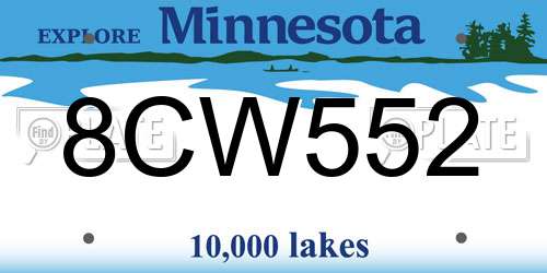 8CW552 Minnesota License Plate