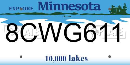 8CWG611 Minnesota License Plate