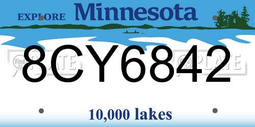 8CY6842 Minnesota License Plate