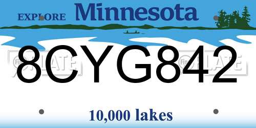 8CYG842 Minnesota License Plate