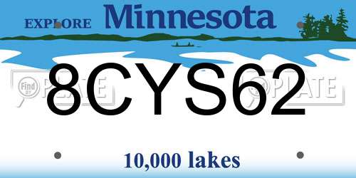 8CYS62 Minnesota License Plate