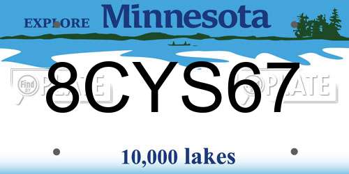 8CYS67 Minnesota License Plate