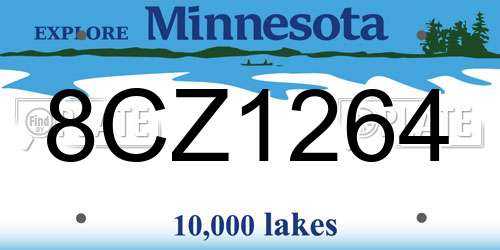 8CZ1264 Minnesota License Plate