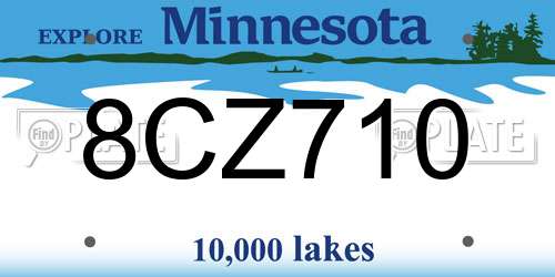 8CZ710 Minnesota License Plate