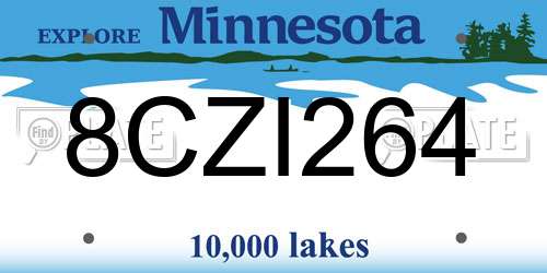 8CZI264 Minnesota License Plate